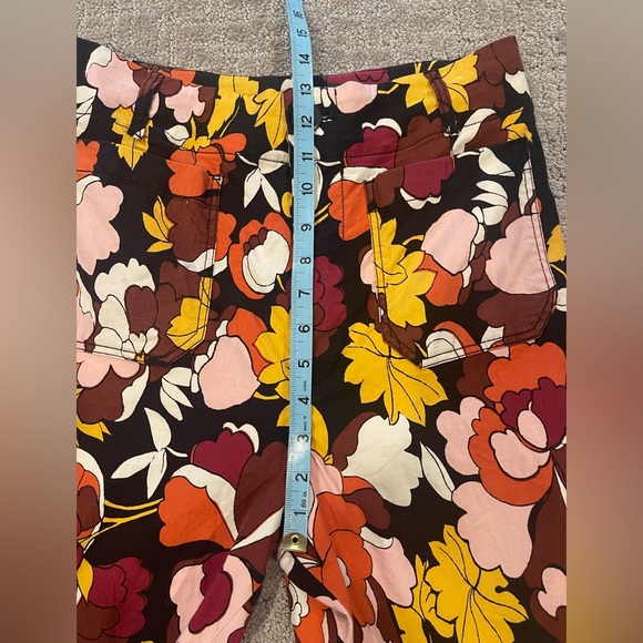 Anthropologie Maeve The Colette Multicolor Floral Wide, Cropped Pants, Size 30 - Picture 8 of 16